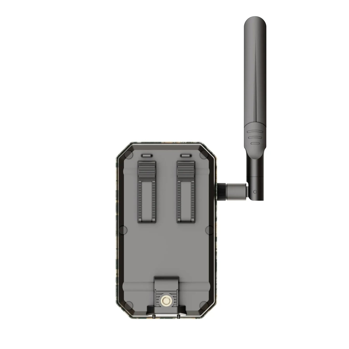 Black Nordowl Trail Camera with a antenna on a white background