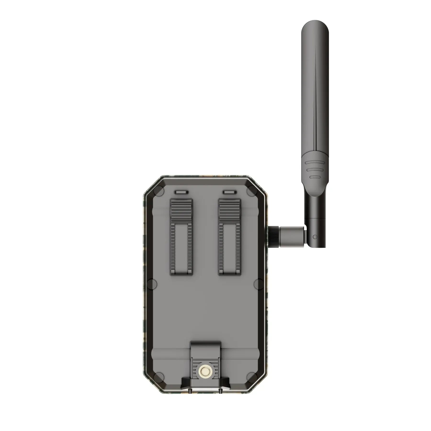 Black Nordowl Trail Camera with a antenna on a white background