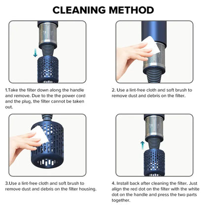 Noventrixa Hair Dryer self-cleaning method