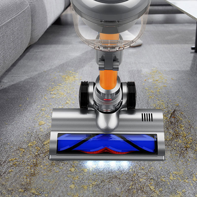 Noventrixa Vacuum Cleaner a carpeted floor with visible debris.
