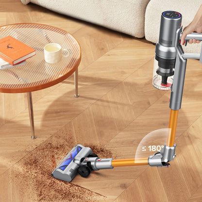 Noventrixa Vacuum Cleaner a wooden floor in a living room setting.