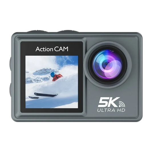 Noxus Action Camera with 5K Ultra HD label on a white background