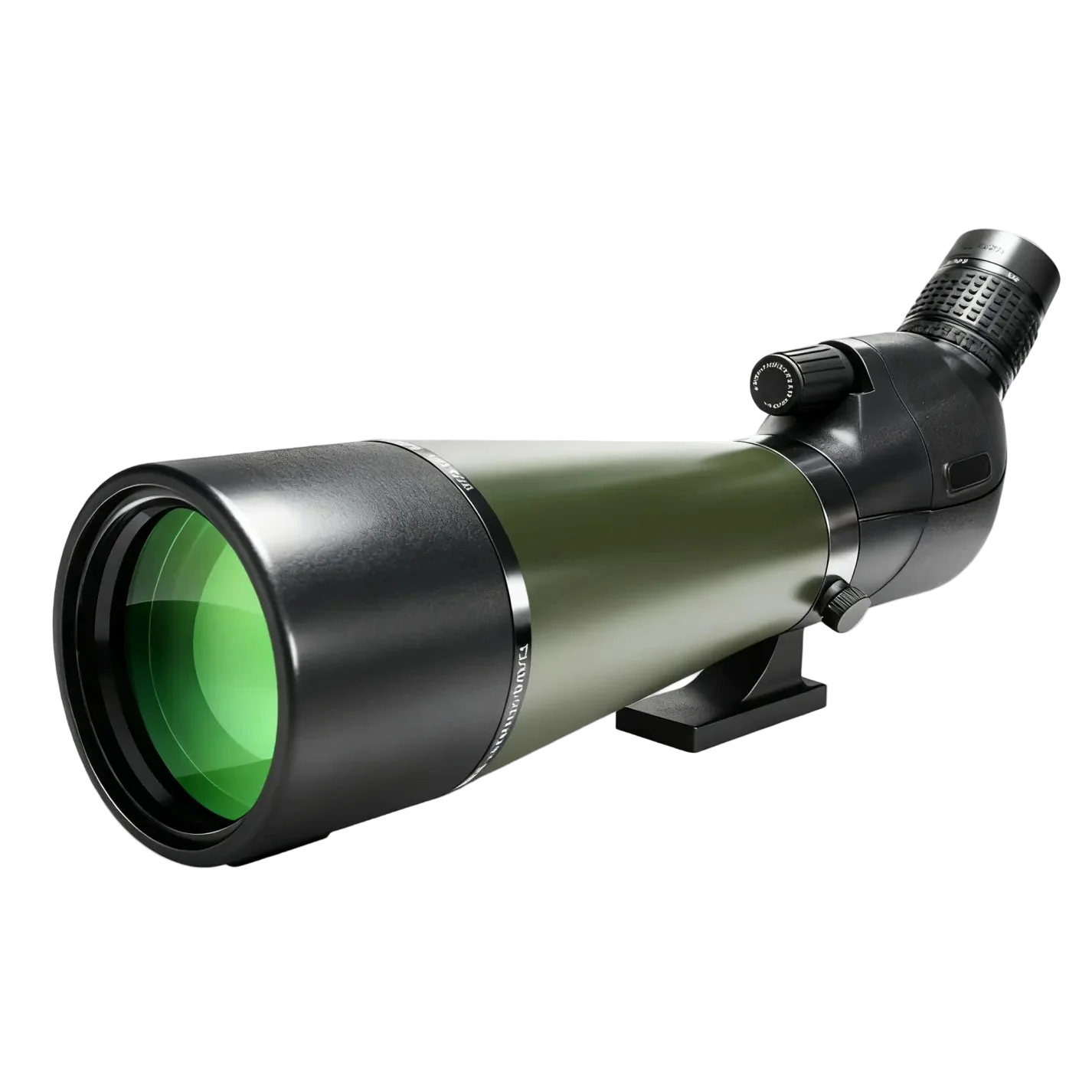 Green and black Noxus Spotting Scope on a white background
