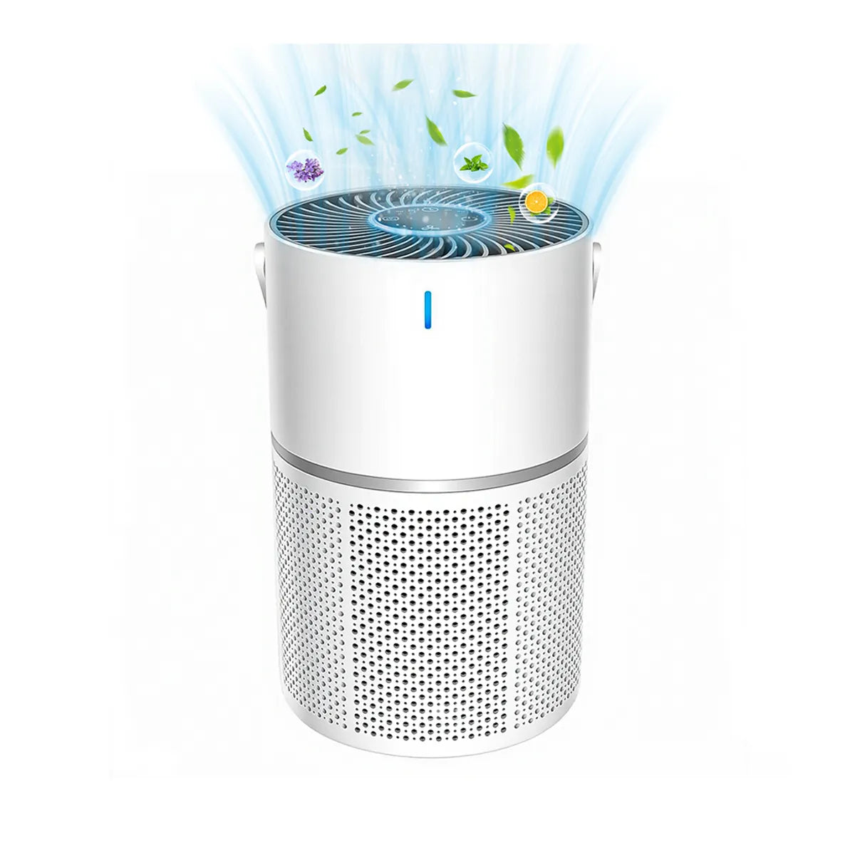 Oakerly Air Purifier with a white and blue design on a white background