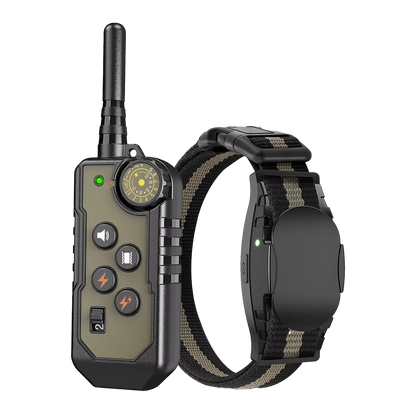 ObeTrainy Dog Training Collar with remote control on a white background