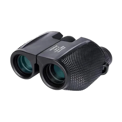 Black OptiVistiq Compact Binoculars on a white background