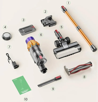 Orazum Vacuum Cleaner and attachments on a white background