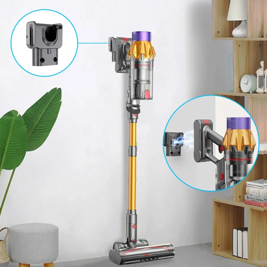 Stylish Orazum Vacuum Cleaner with attachments on a white wall background