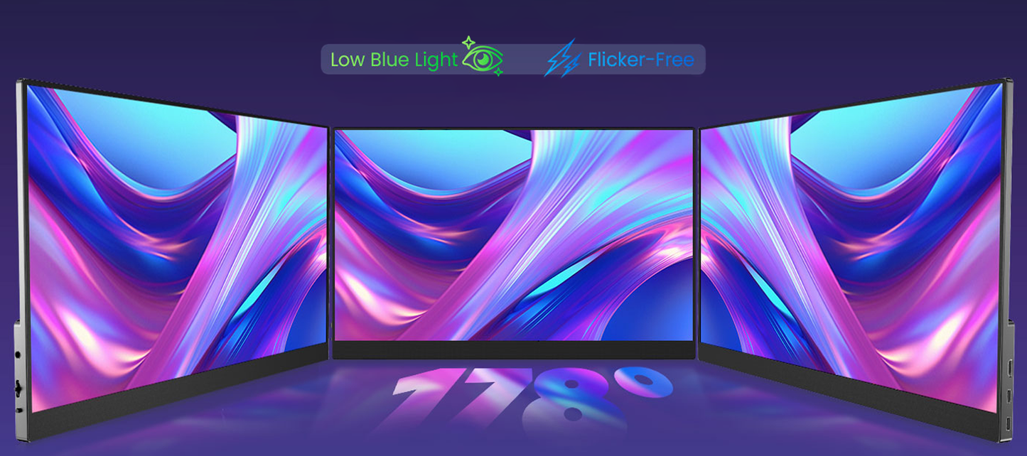 Orivana Portable Monitor Touchscreen 178 degree wide viewing angle banner - stable accurate colour from any position