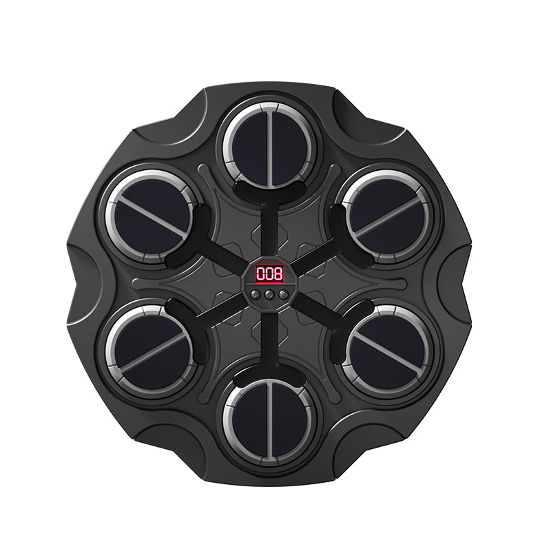 Black and gray Orizon Music Boxing Machine with digital display on a white background