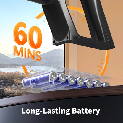 Oryzom Cordless Vacuum V1 Ultra  with a long-lasting battery indicator on a window background