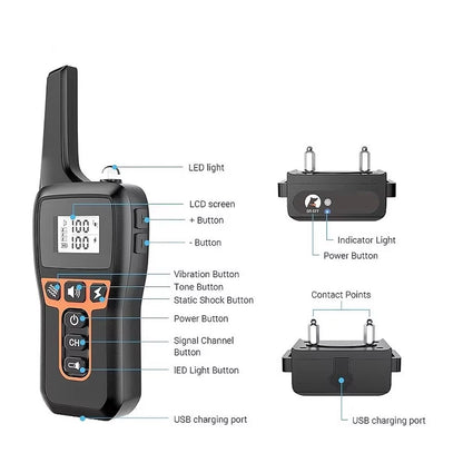 Diagram of a remote control device with labeled parts on a white background
