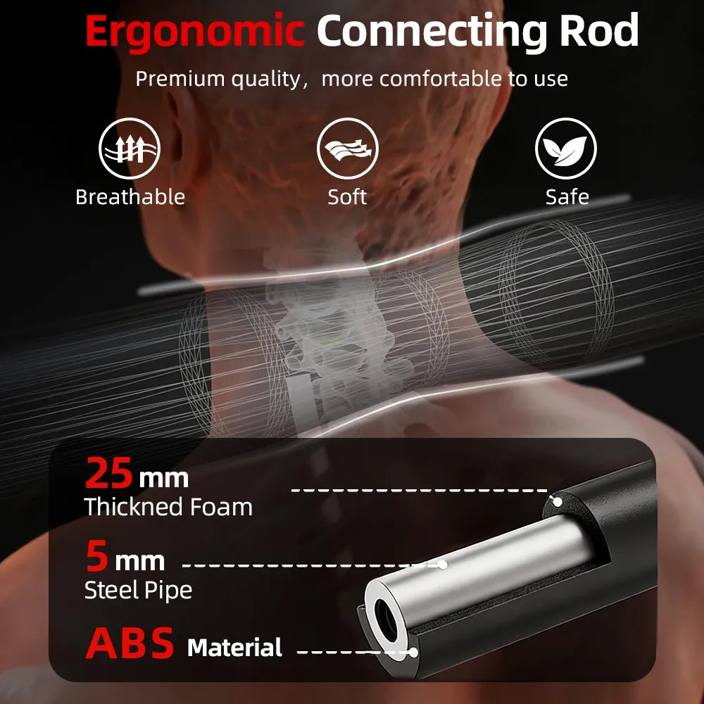 Ergonomic connecting rod with features highlighted on a dark background