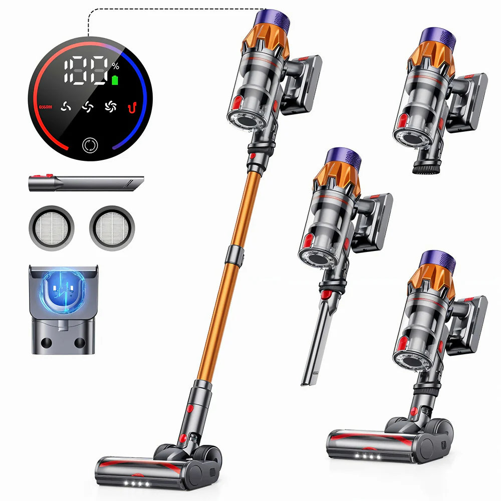 Purco V18 Vacuum Cleaner with attachments on a white background