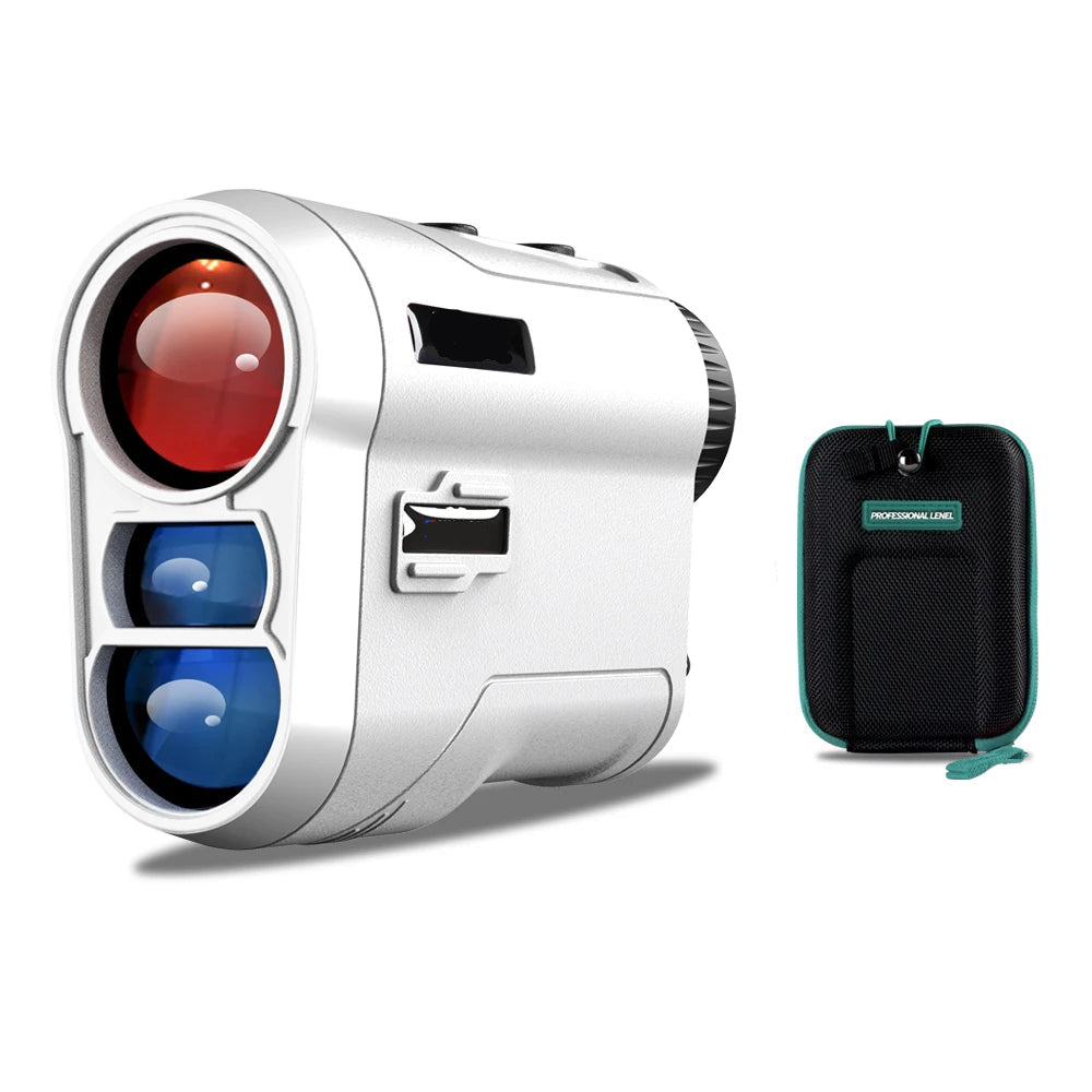 RangiMax Golf Rangefinder with carrying case on a white background