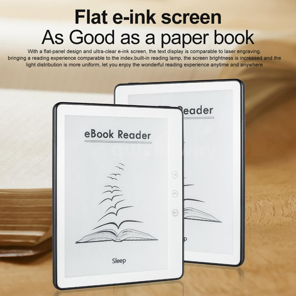 RedyVent EBook Reader with 'eBook Reader' text on a wooden surface