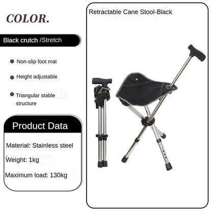 Retractable Restixi Walking Stick with product data on a white background