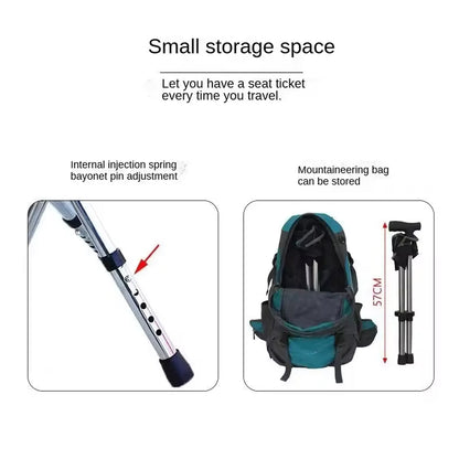Instructions on how to use a mountaineering bag with a small storage space feature.