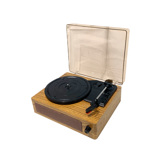 RetroSiDy Record Player with open lid on a white background