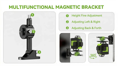 Multifunctional magnetic bracket with height adjustment features on a white background