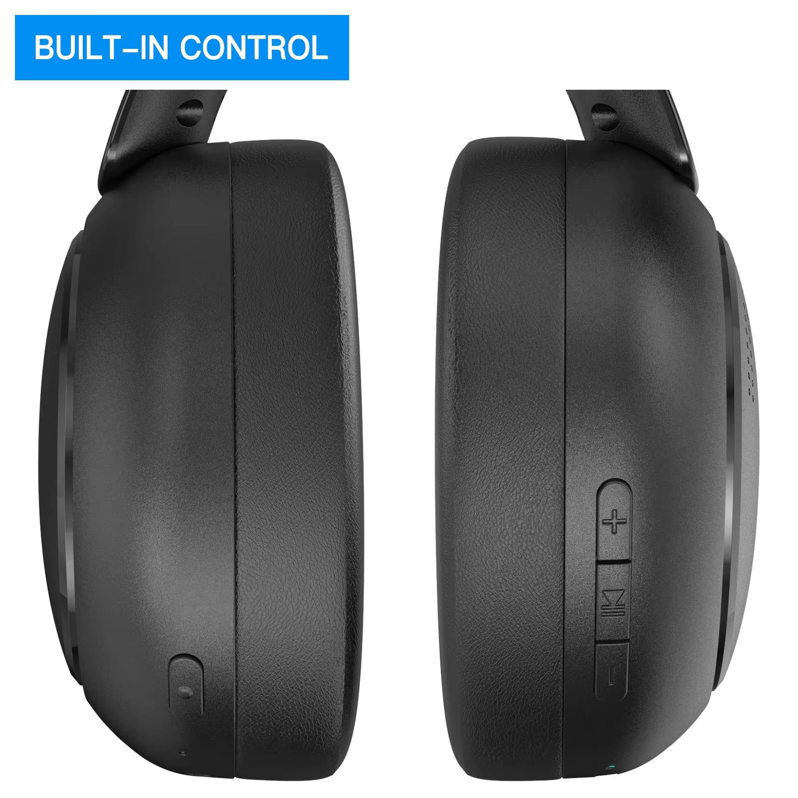 Black Sintra TV Headphones with control buttons on a white background