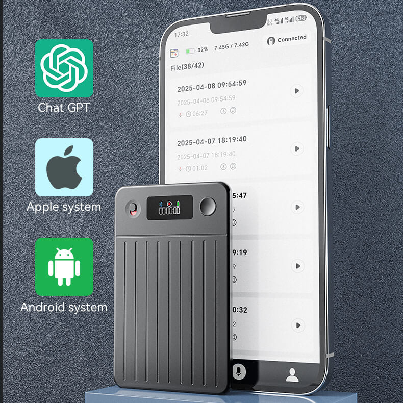Ahalar Smart AI Voice Recorder app operation recording