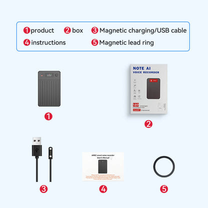 Ahalar Smart AI Voice Recorder packaging list banner