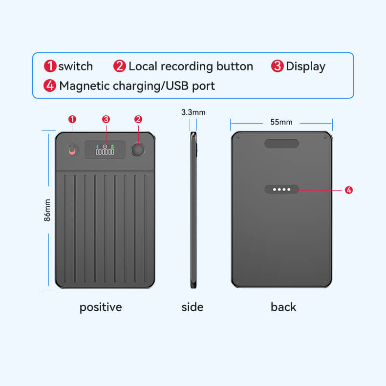 Ahalar Smart AI Voice Recorder product parameters banner