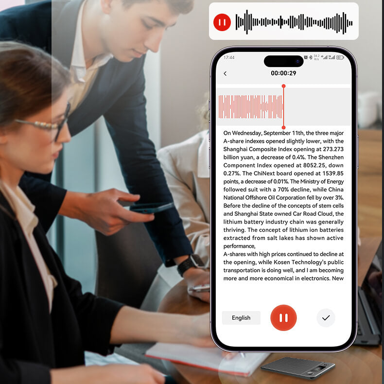 Ahalar Smart AI Voice Recorder real-time transcription of audio and text