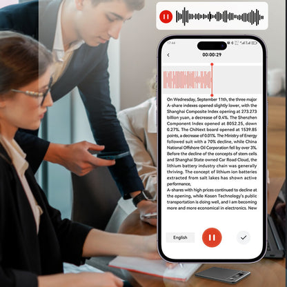 Ahalar Smart AI Voice Recorder real-time transcription of audio and text