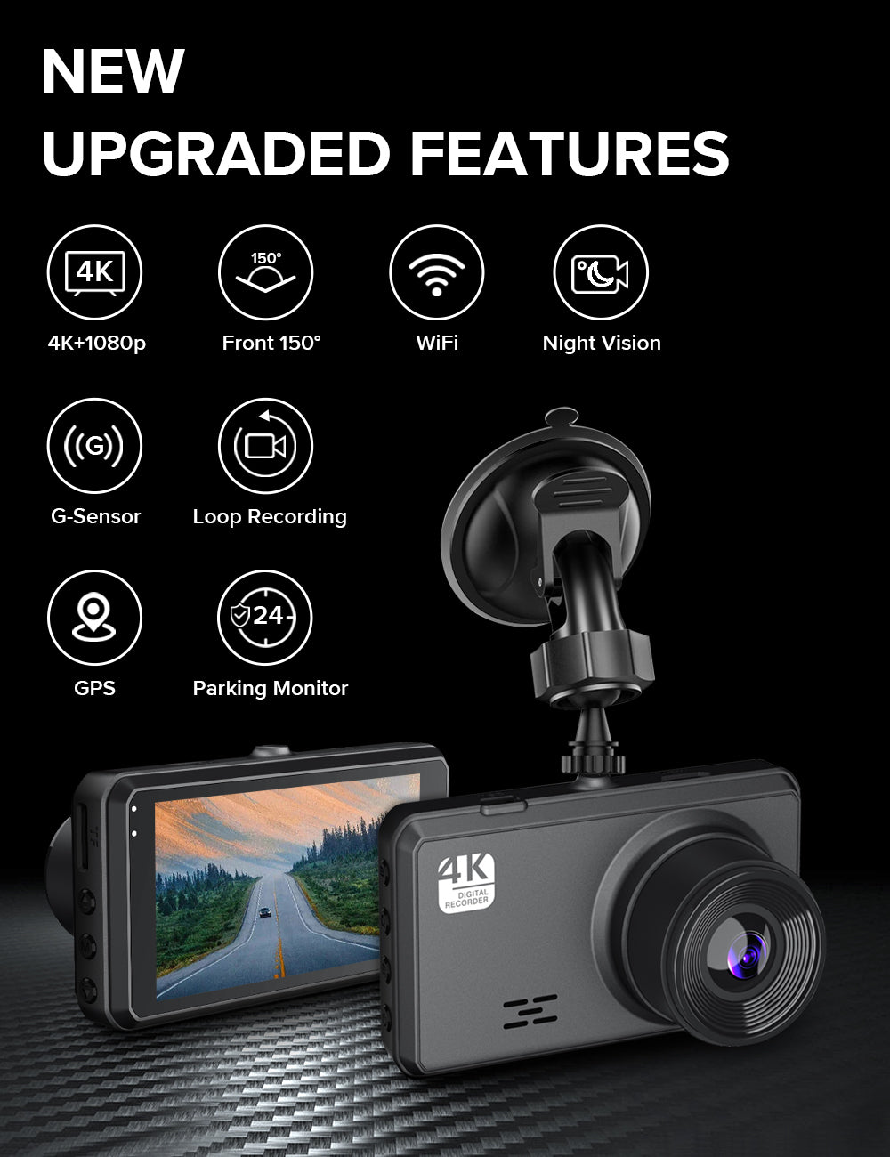 SnapVlt 4K Full HD Smart Dash Cam - app rich picture alerts portrait view showing notification at a glance