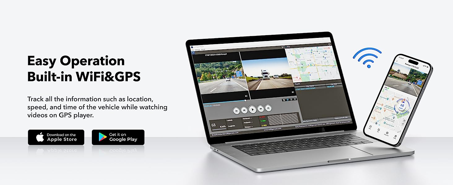 SnapVlt 4K Full HD Smart Dash Cam - real-time video banner 2.4GHz WiFi app wireless monitoring