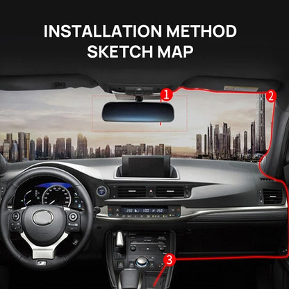 SnapVlt 4K Full HD Smart Dash Cam - installation step 6 rear camera cable routing and connection diagram