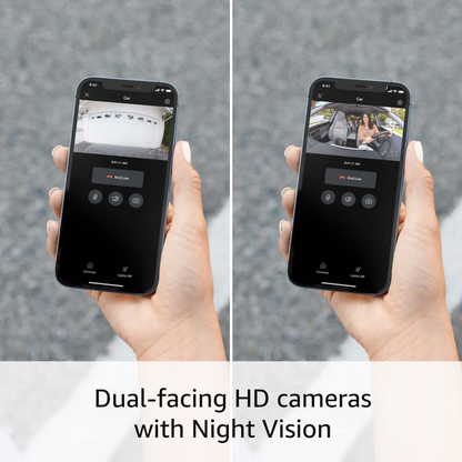 SnapVlt 4K Full HD Smart Dash Cam - carousel 6 app interface showing picture alerts and footage management