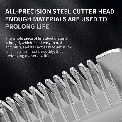 All-precision steel cutter head with text on a black background