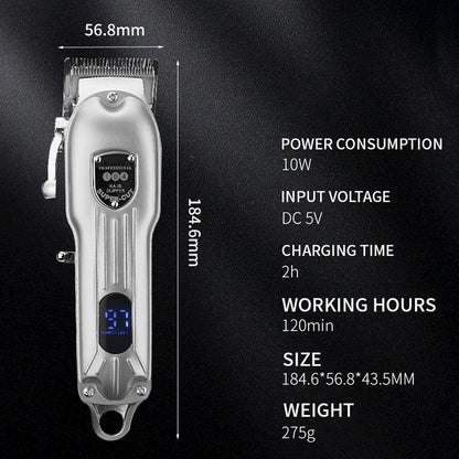 Snipawsi Pet Hair Clippers with specifications on a black background