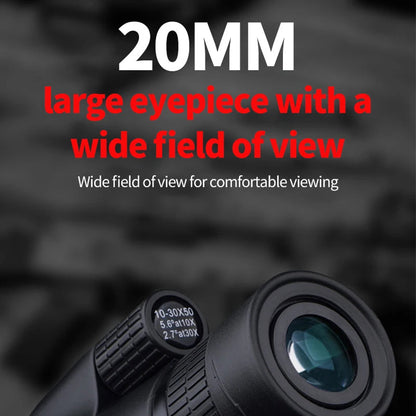 SoceScope Monocular with large eyepiece and wide field of view on a dark background