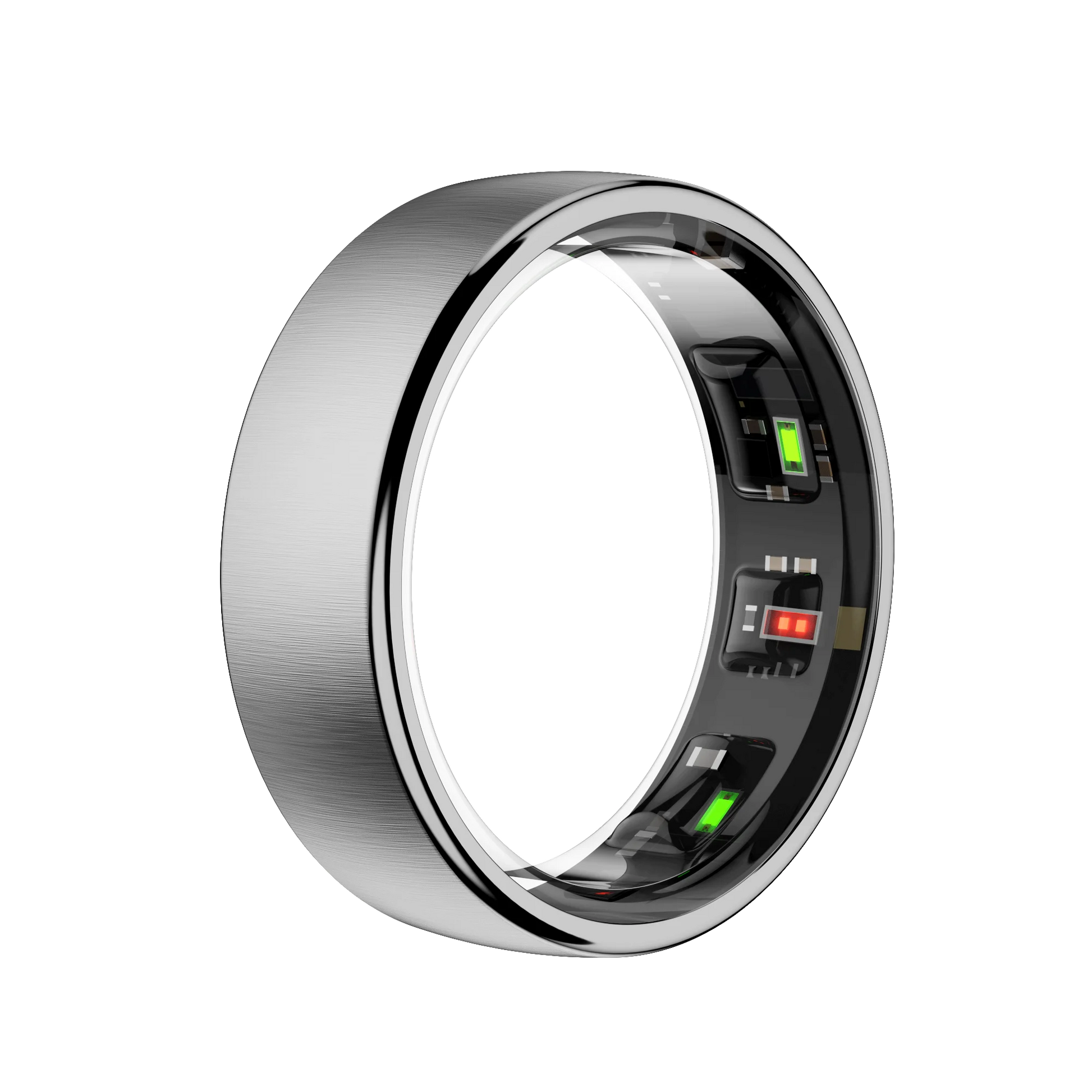 SofiRing S10 with electronic components on a white background