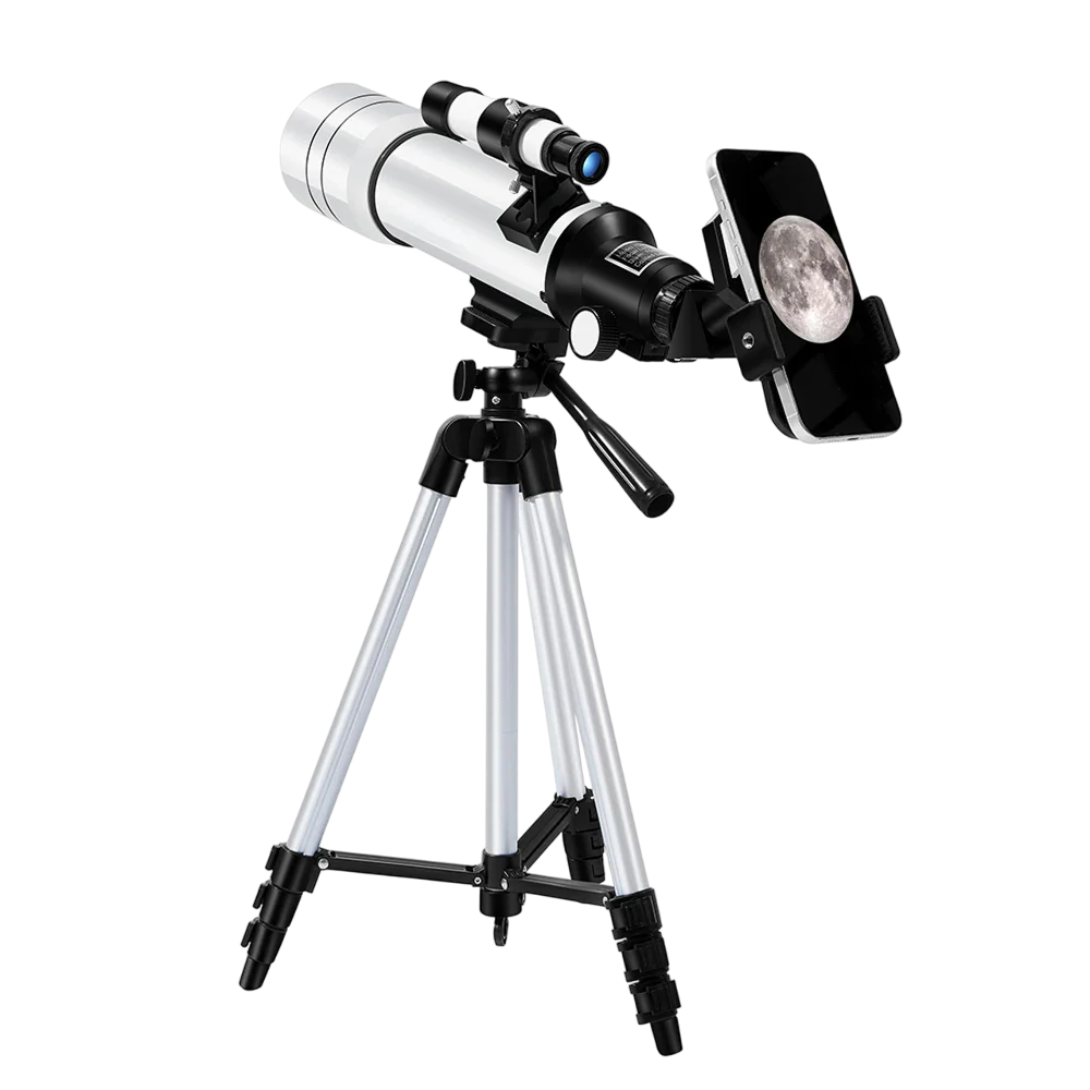 StaryNoxi Telescope with smartphone adapter on a white background