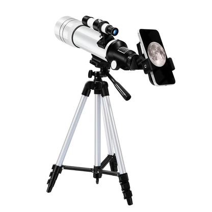 StaryNoxi Telescope with smartphone adapter on a white background
