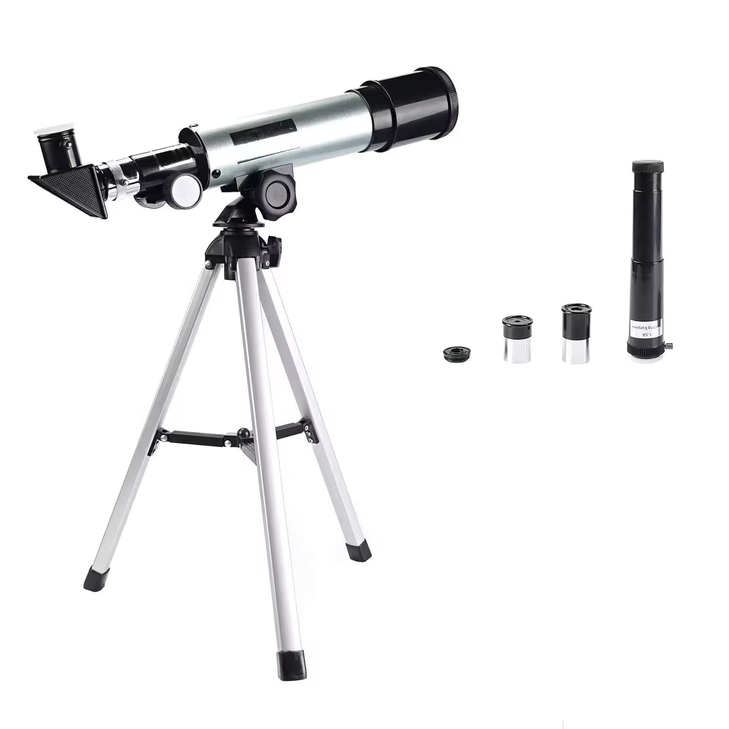 StarySeek Telescope with tripod and accessories on a white background