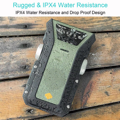 Rugged device with IPX4 water resistance and drop proof design on a wooden surface