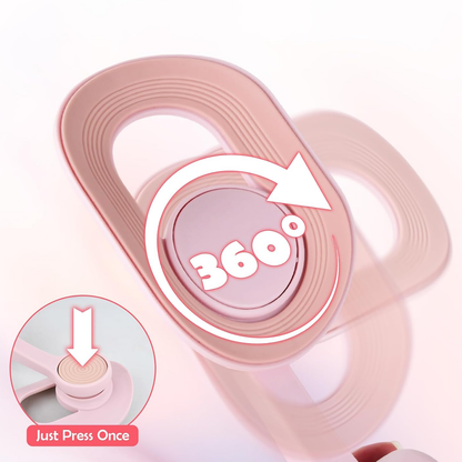 Pink 360-degree rotation Swiftgrid Pelvic Floor Exercise Device with a close-up inset on a white background
