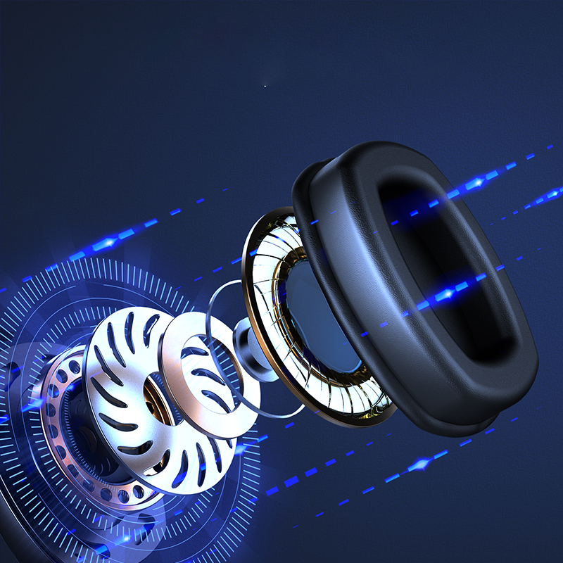 Swiftgrid Wireless Gaming Headset with a futuristic design on a dark blue background
