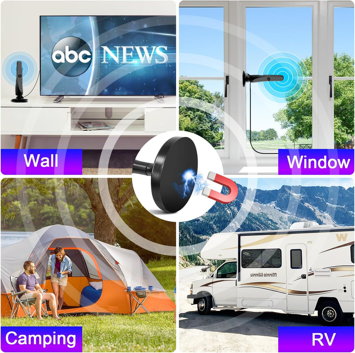 Tayvos HD Digital Television Antenna indoor use detail