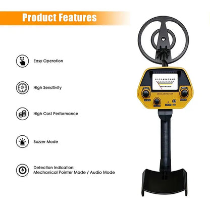 TeroTera Metal Detector with features listed on a white background