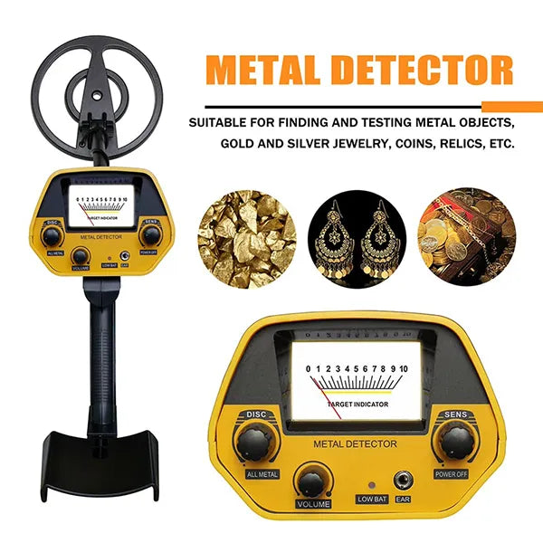 TeroTera Metal Detector with images of detected items on a white background
