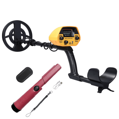 TreaXpert Metal Detector with accessories on a white background
