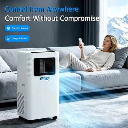 Vakoda Portable Air Conditioner - detail view showing LED touch display panel and controls