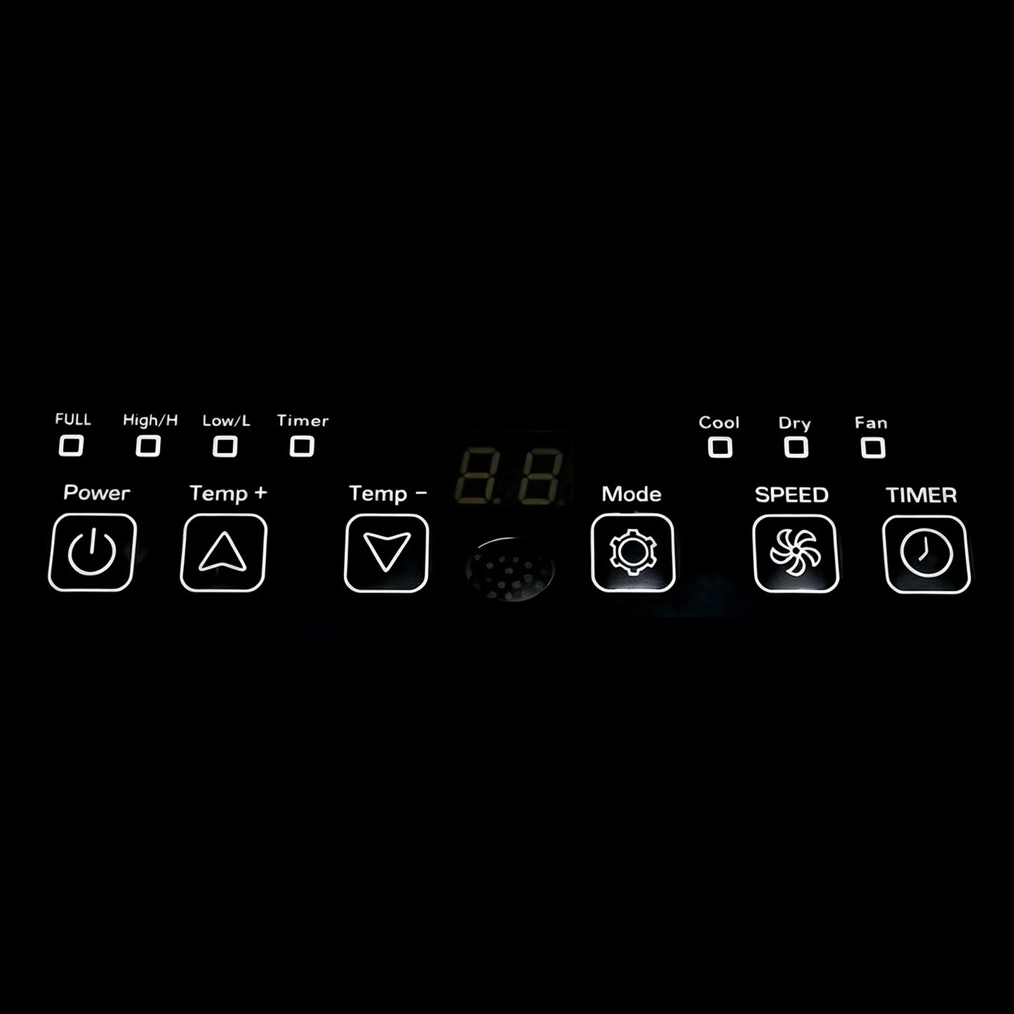 Vakoda Portable Air Conditioner LED touch display detail - easy intuitive temperature and mode control